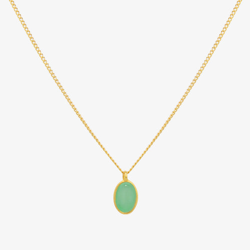 Gemstone oval pendant necklace